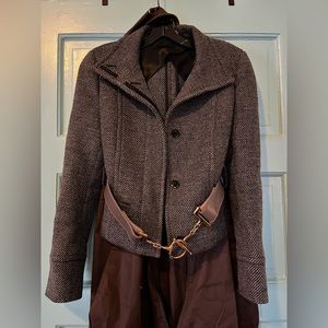 NWOT Authentic Gucci Jacket with Leather Belt